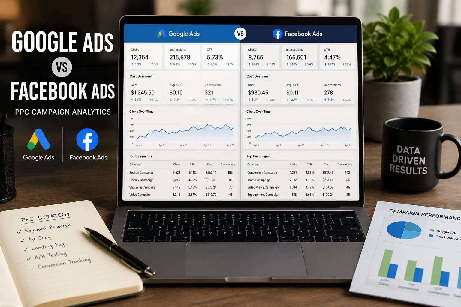 Google Ads vs Facebook Ads blog cover